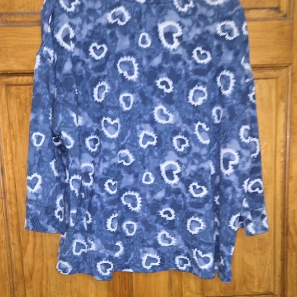 Cuddl Duds Navy and White Heart Pajama Set - Picture 3 of 6